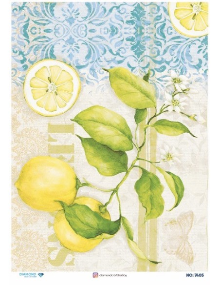 7405 Diamond Pirinç Dekopaj Kağıdı 30x42cm