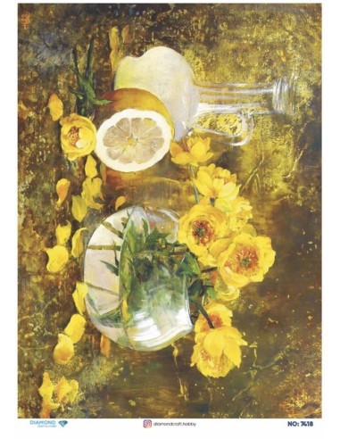 7418 Diamond Pirinç Dekopaj Kağıdı 30x42cm