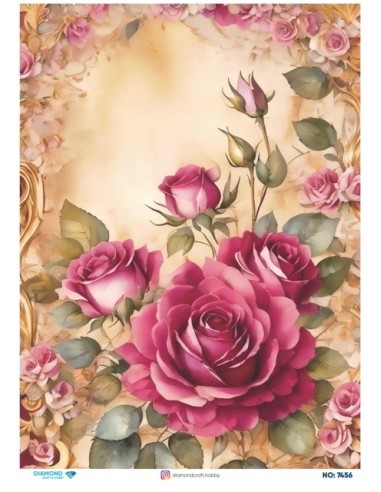 7456 Diamond Pirinç Dekopaj Kağıdı 30x42cm