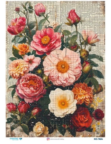 7484 Diamond Pirinç Dekopaj Kağıdı 30x42cm
