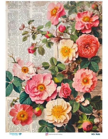 7486 Diamond Pirinç Dekopaj Kağıdı 30x42cm