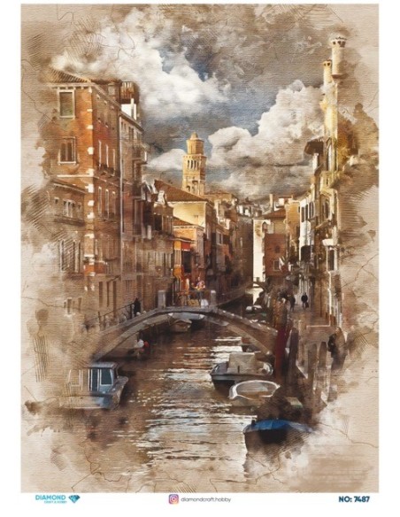 7487 Diamond Pirinç Dekopaj Kağıdı 30x42cm