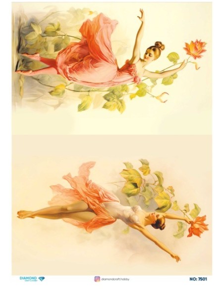 7501 Diamond Pirinç Dekopaj Kağıdı 30x42cm