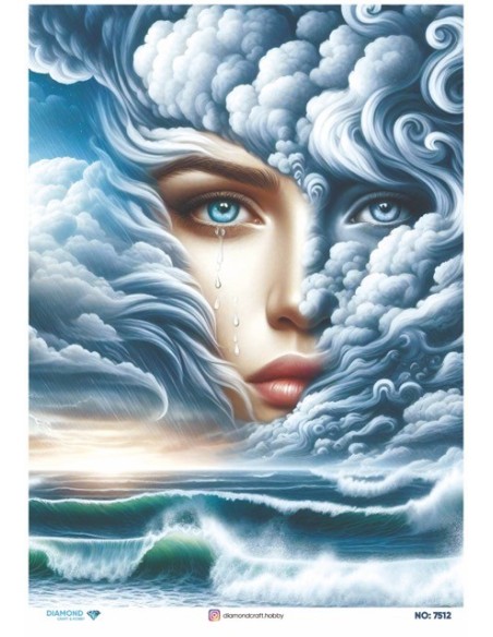 7512 Diamond Pirinç Dekopaj Kağıdı 30x42cm
