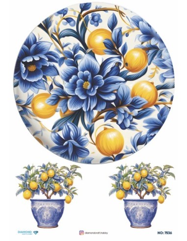 7536 Diamond Pirinç Dekopaj Kağıdı 30x42cm