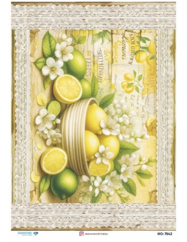 7542 Diamond Pirinç Dekopaj Kağıdı 30x42cm
