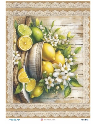 7543 Diamond Pirinç Dekopaj Kağıdı 30x42cm