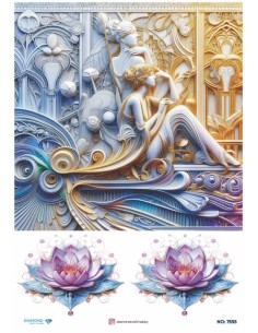 7555 Diamond Pirinç Dekopaj Kağıdı 30x42cm