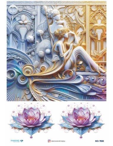 7555 Diamond Pirinç Dekopaj Kağıdı 30x42cm