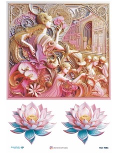 7556 Diamond Pirinç Dekopaj Kağıdı 30x42cm