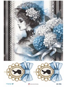 7576 Diamond Pirinç Dekopaj Kağıdı 30x42cm