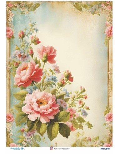 7581 Diamond Pirinç Dekopaj Kağıdı 30x42cm