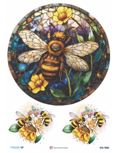7583 Diamond Pirinç Dekopaj Kağıdı 30x42cm