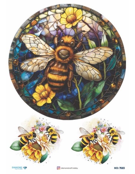 7583 Diamond Pirinç Dekopaj Kağıdı 30x42cm