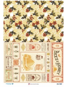7587 Diamond Pirinç Dekopaj Kağıdı 30x42cm