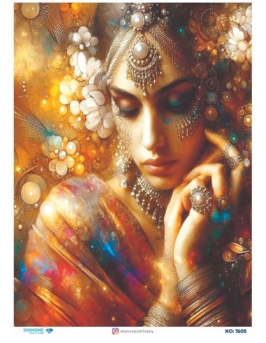 7605 Diamond Pirinç Dekopaj Kağıdı 30x42cm