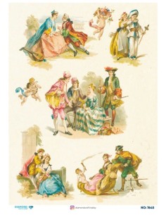 7645 Diamond Pirinç Dekopaj Kağıdı 30x42cm