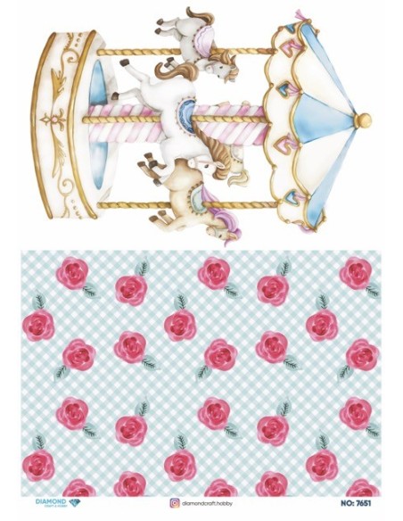 7651 Diamond Pirinç Dekopaj Kağıdı 30x42cm