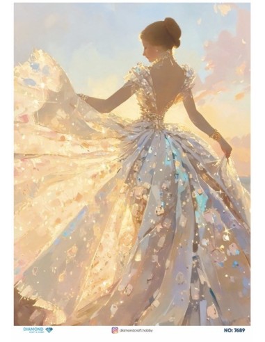 7689 Diamond Pirinç Dekopaj Kağıdı 30x42cm
