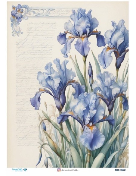 7692 Diamond Pirinç Dekopaj Kağıdı 30x42cm