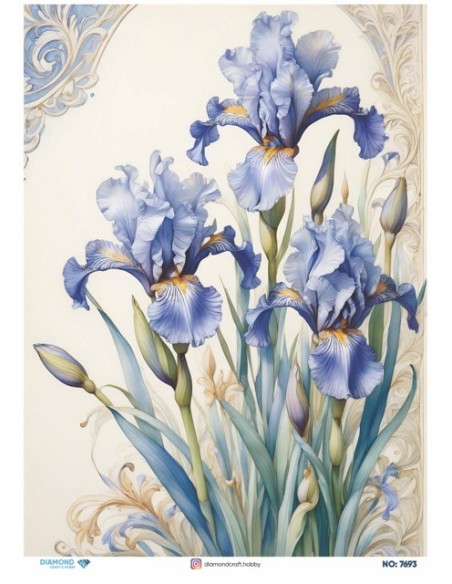 7693 Diamond Pirinç Dekopaj Kağıdı 30x42cm