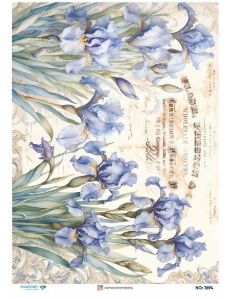 7694 Diamond Pirinç Dekopaj Kağıdı 30x42cm