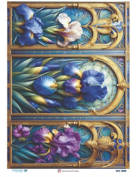 7695 Diamond Pirinç Dekopaj Kağıdı 30x42cm