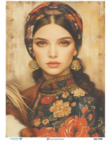 7739 Diamond Pirinç Dekopaj Kağıdı 30x42cm