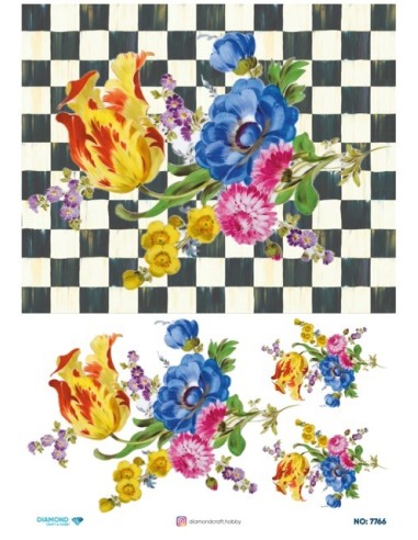 7766 Diamond Pirinç Dekopaj Kağıdı 30x42cm
