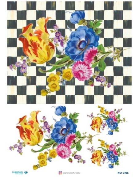 7766 Diamond Pirinç Dekopaj Kağıdı 30x42cm