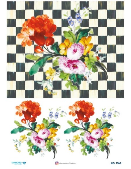 7768 Diamond Pirinç Dekopaj Kağıdı 30x42cm