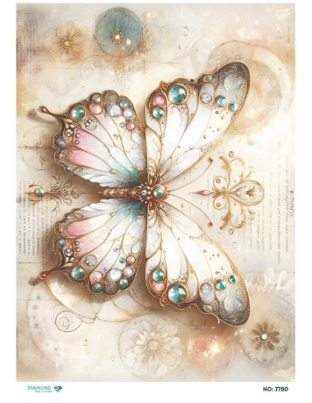 7780 Diamond Pirinç Dekopaj Kağıdı 30x42cm
