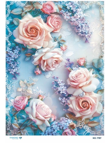 7787 Diamond Pirinç Dekopaj Kağıdı 30x42cm