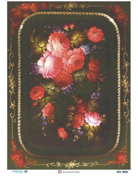 7806 Diamond Pirinç Dekopaj Kağıdı 30x42cm