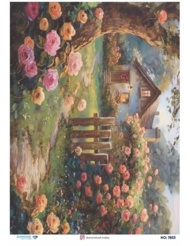 7853 Diamond Pirinç Dekopaj Kağıdı 30x42cm