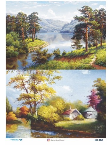 7861 Diamond Pirinç Dekopaj Kağıdı 30x42cm