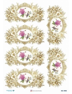 7878 Diamond Pirinç Dekopaj Kağıdı 30x42cm