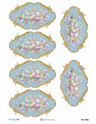 7883 Diamond Pirinç Dekopaj Kağıdı 30x42cm