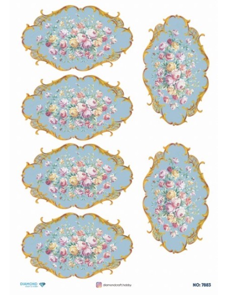 7883 Diamond Pirinç Dekopaj Kağıdı 30x42cm