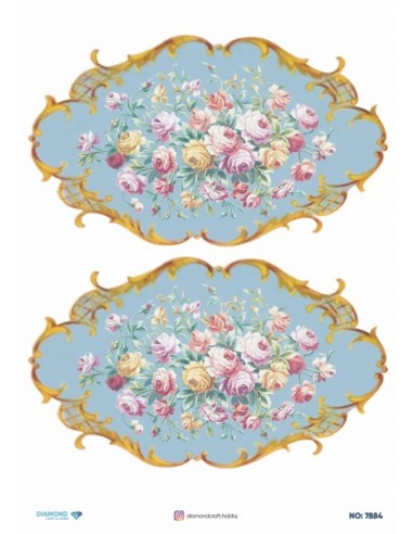 7884 Diamond Pirinç Dekopaj Kağıdı 30x42cm