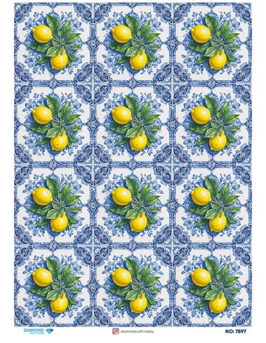 7897 Diamond Pirinç Dekopaj Kağıdı 30x42cm