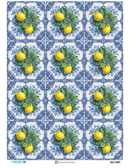 7897 Diamond Pirinç Dekopaj Kağıdı 30x42cm
