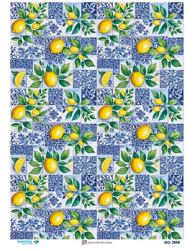 7898 Diamond Pirinç Dekopaj Kağıdı 30x42cm