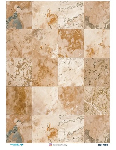 7908 Diamond Pirinç Dekopaj Kağıdı 30x42cm