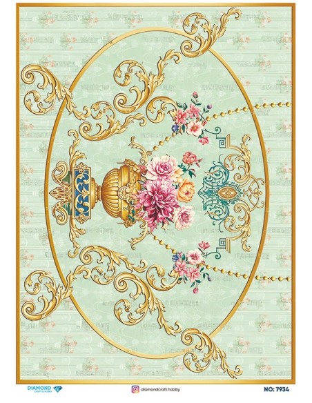 7934 Diamond Pirinç Dekopaj Kağıdı 30x42cm