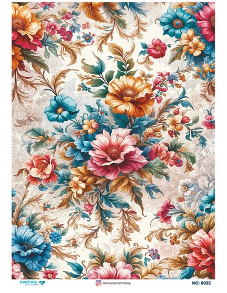 8035 Diamond Pirinç Dekopaj Kağıdı 30x42cm