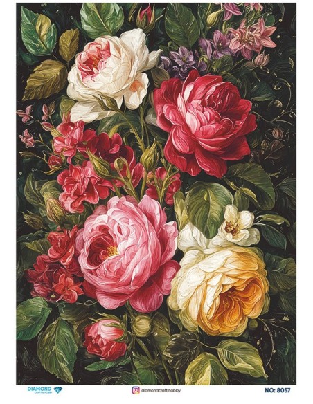 8057 Diamond Pirinç Dekopaj Kağıdı 30x42cm