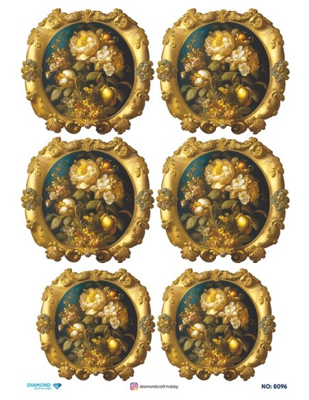 8096 Diamond Pirinç Dekopaj Kağıdı 30x42cm
