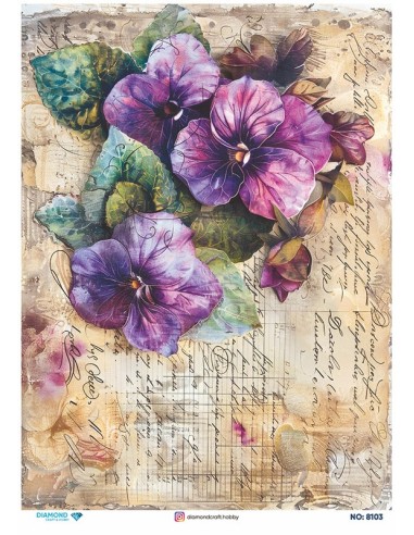 8103 Diamond Pirinç Dekopaj Kağıdı 30x42cm