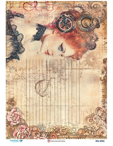 8123 Diamond Pirinç Dekopaj Kağıdı 30x42cm